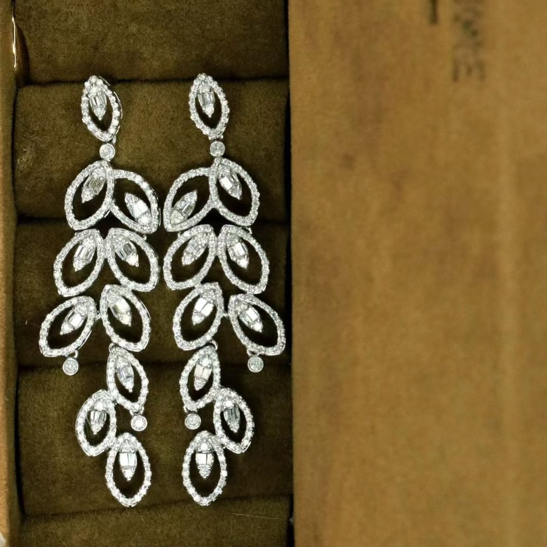 14k Gold 1.2 Ct Natural H Diamond Earrings - 3