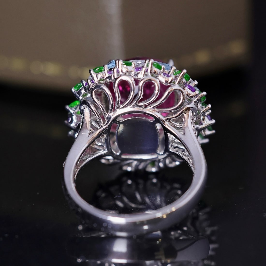 14k Gold 7.35 Ctw Natural Tourmaline & Diamond Ring - 6