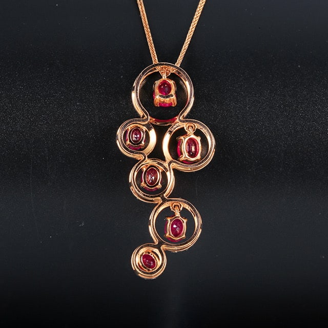14k Gold 2.16 Ctw Natural Ruby & Diamond Pendant( Without Chain ) - 4