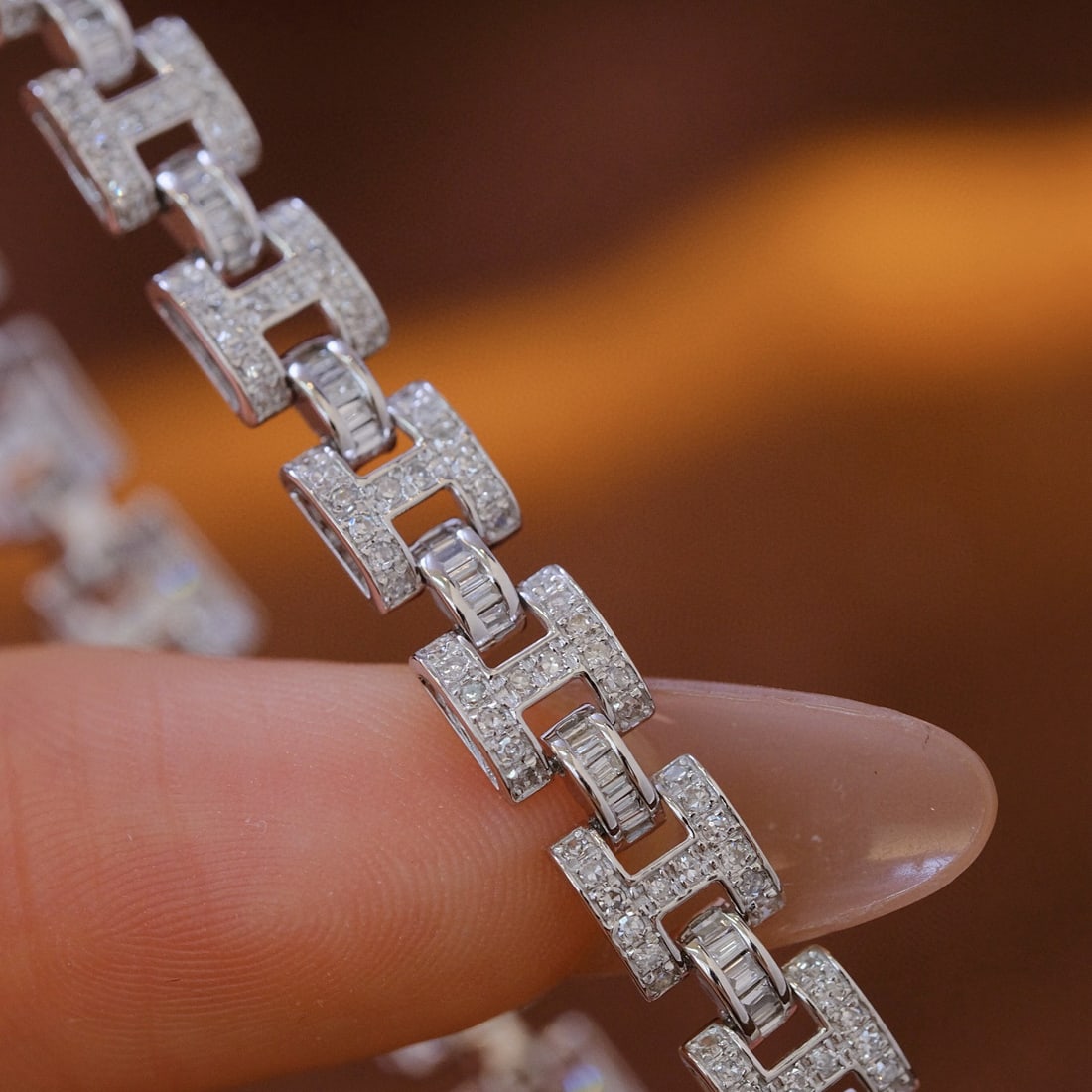 14k Gold 3.5 Ct Natural H Diamond Bracelet - 2