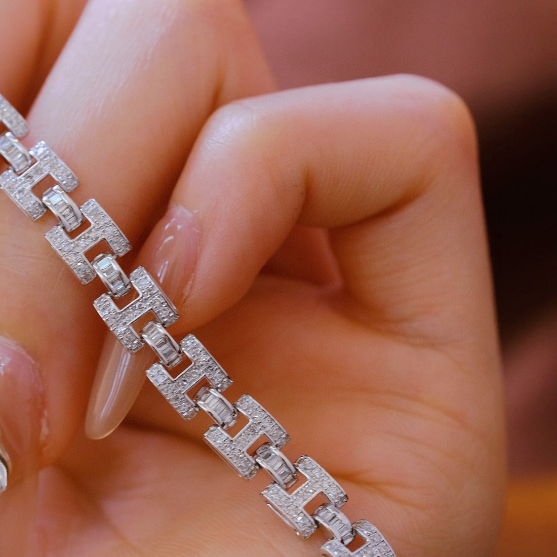14k Gold 3.5 Ct Natural H Diamond Bracelet - 3