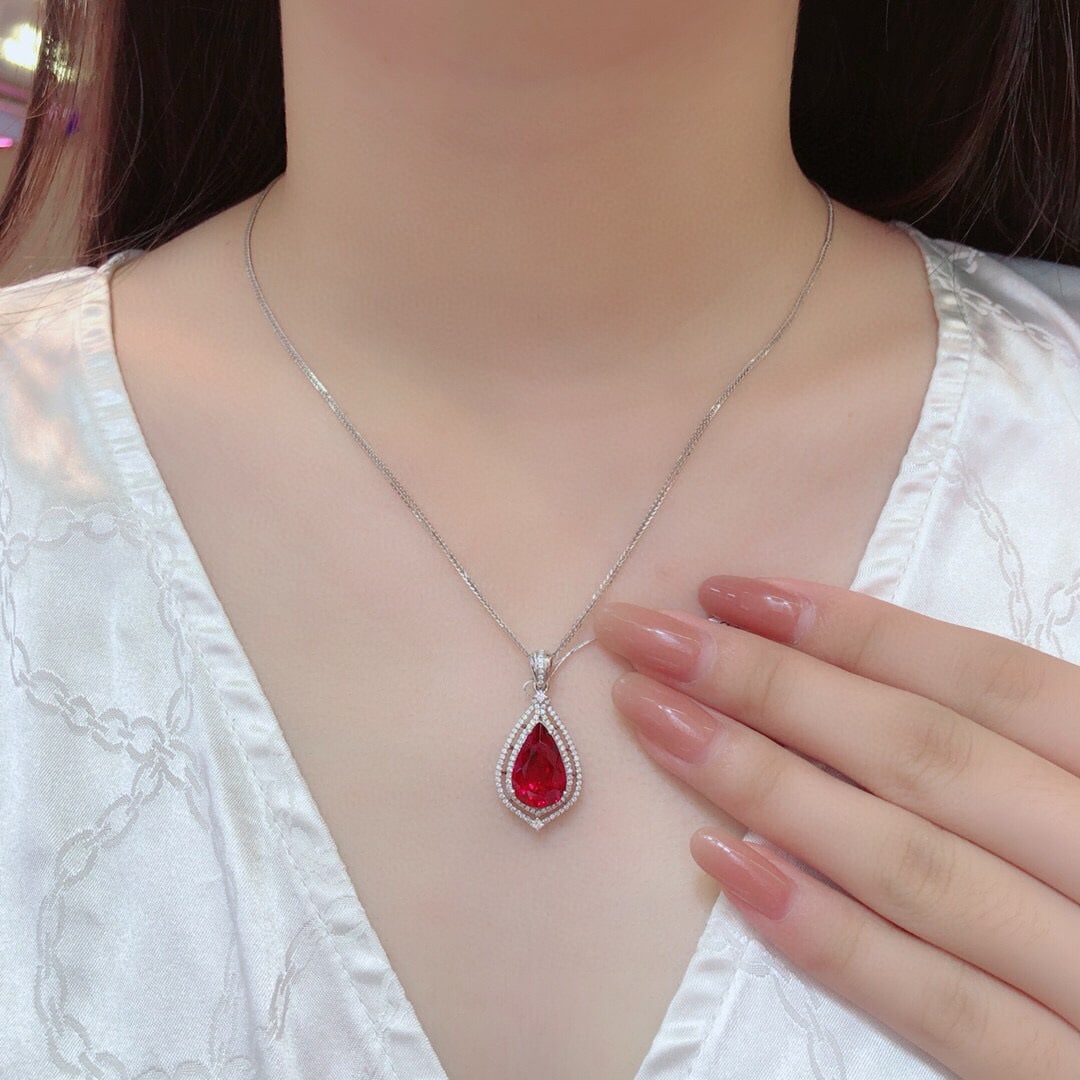 14k Gold 4.86 Ct Natural Tourmaline & Diamond Pendant( Without Chain ) - 5