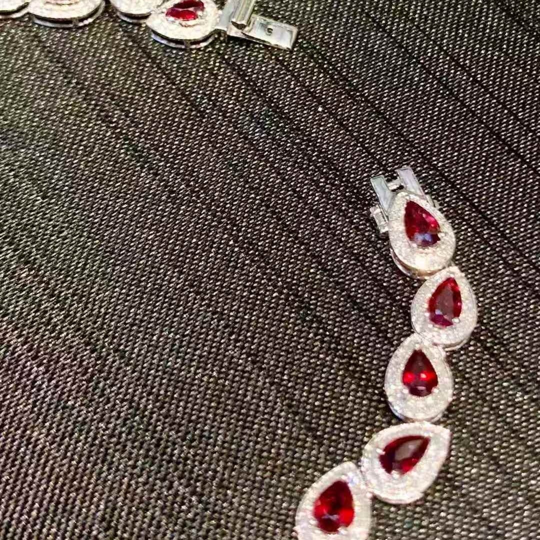 14k Gold 5.2 Ct Natural Ruby & Diamond Bracelet - 3