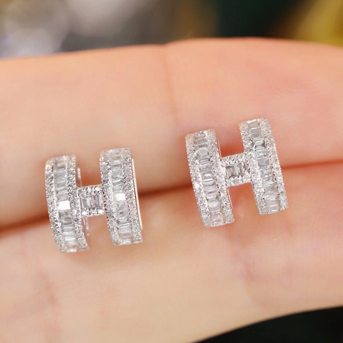 14k Gold 0.5 Ct Natural H Diamond Earrings - 2