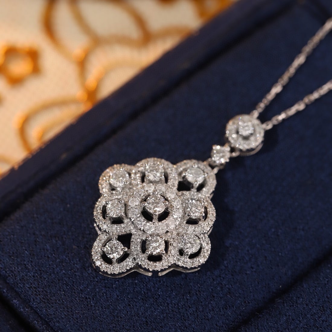 14k Gold 0.85 Ct Natural H Diamond Necklace - 8