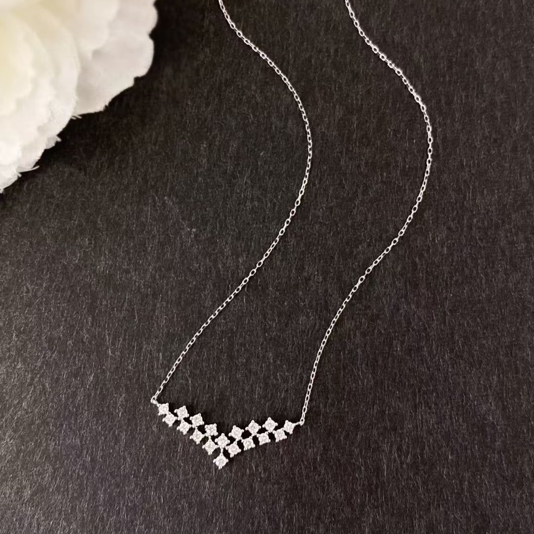 14k Gold 0.35 Ct Natural H Diamond Necklace - 3
