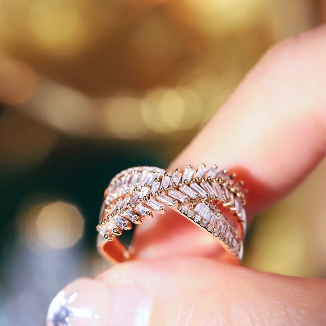 14k Gold 0.7 Ct Natural H Diamond Ring - 5
