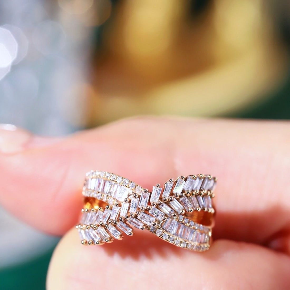 14k Gold 0.7 Ct Natural H Diamond Ring - 6