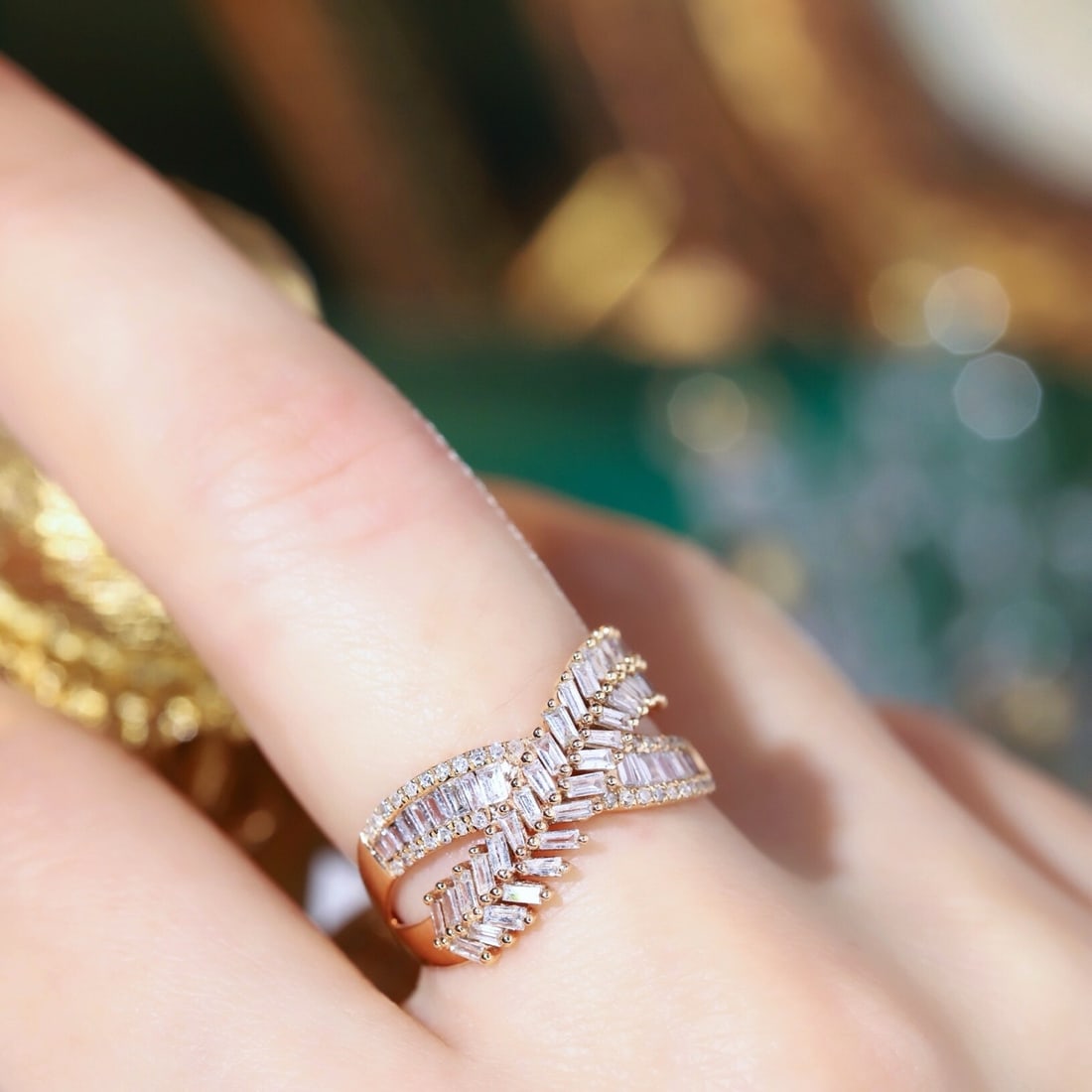 14k Gold 0.7 Ct Natural H Diamond Ring - 8
