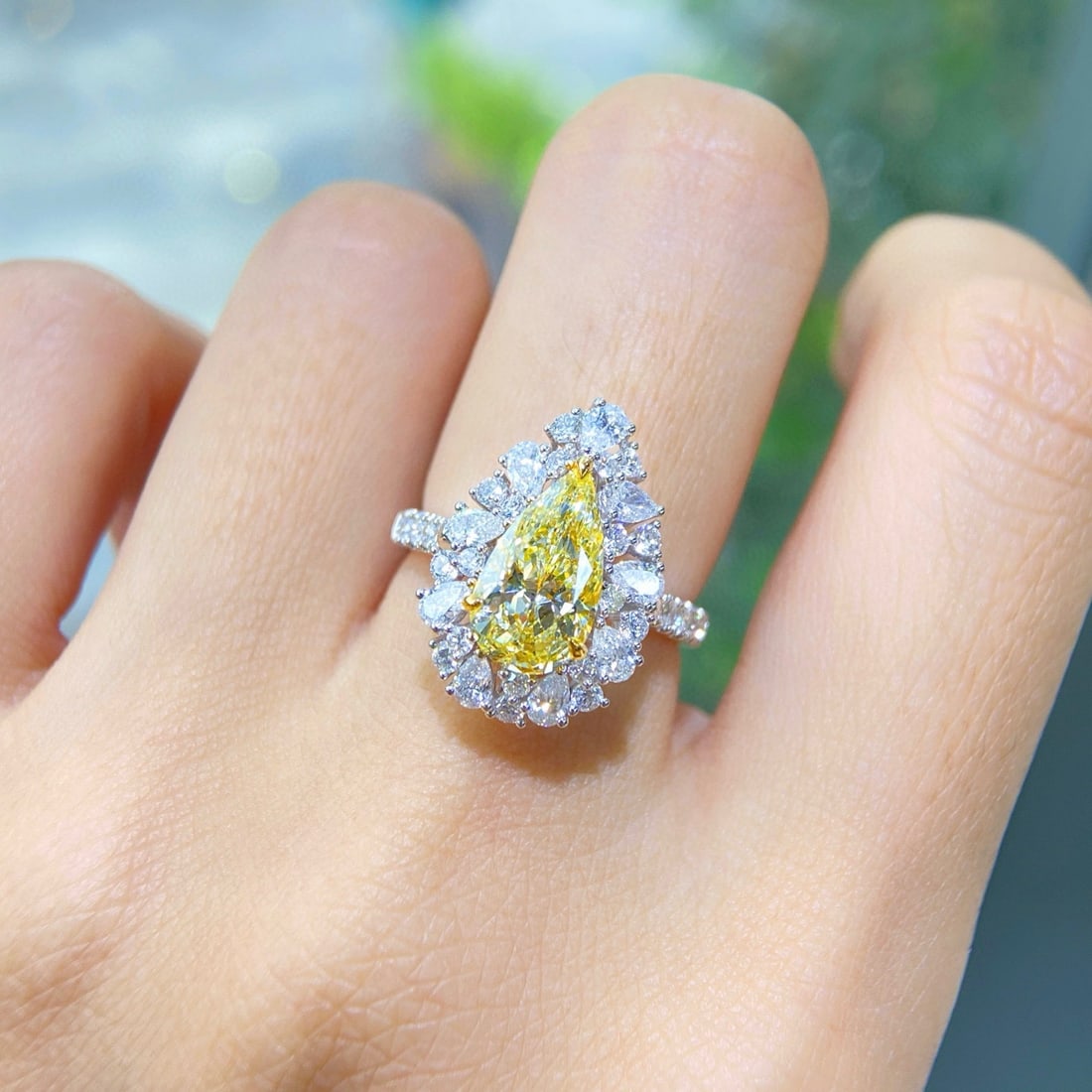 14k Gold 3.28 Ctw Natural Yellow Diamond & Diamond Ring - 3