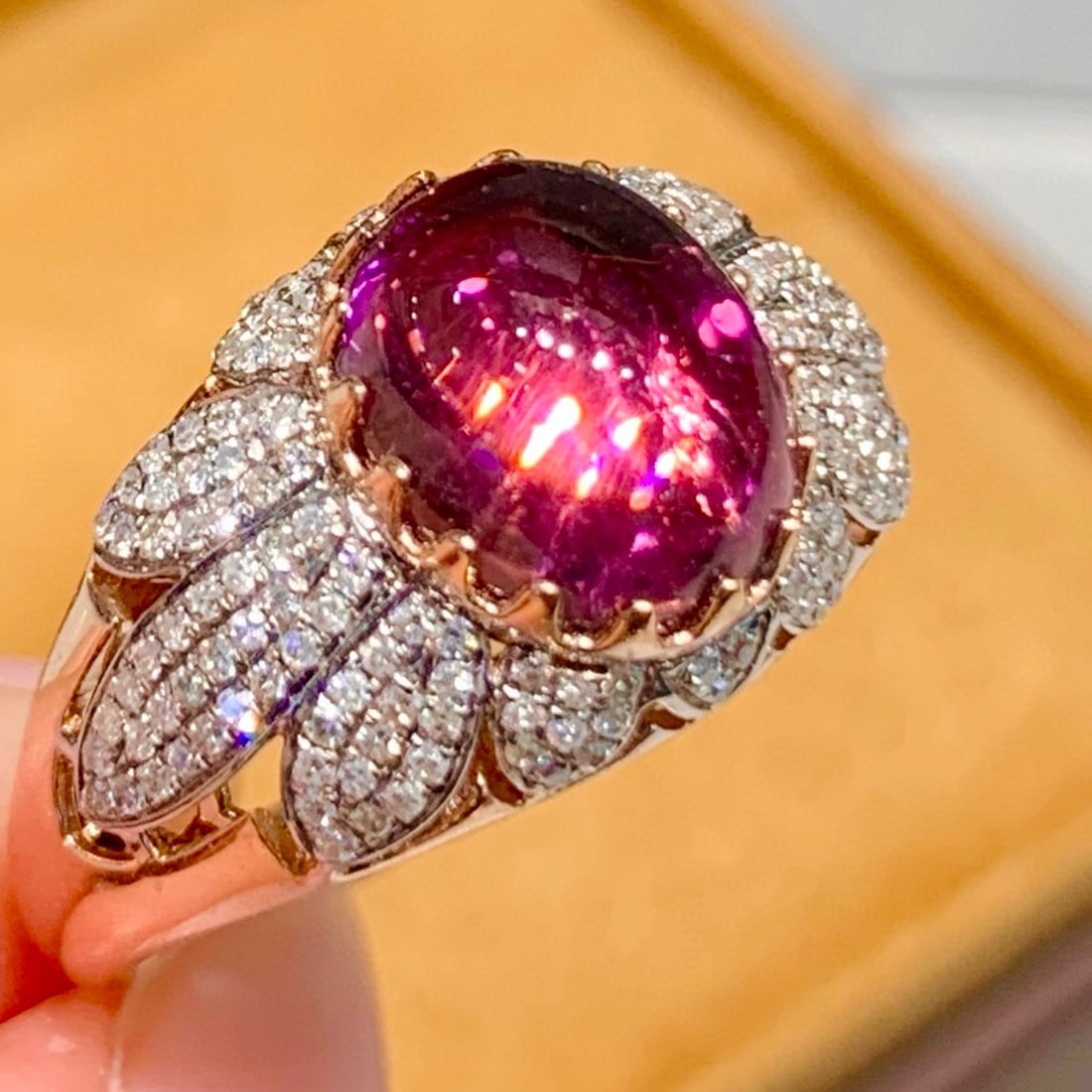 14k Gold 3.05 Ct Natural Tourmaline & Diamond Ring - 2