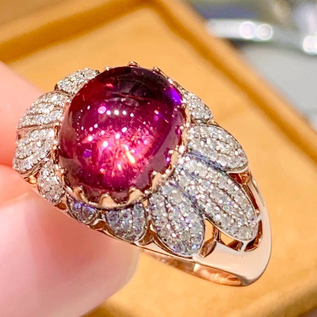 14k Gold 3.05 Ct Natural Tourmaline & Diamond Ring - 3