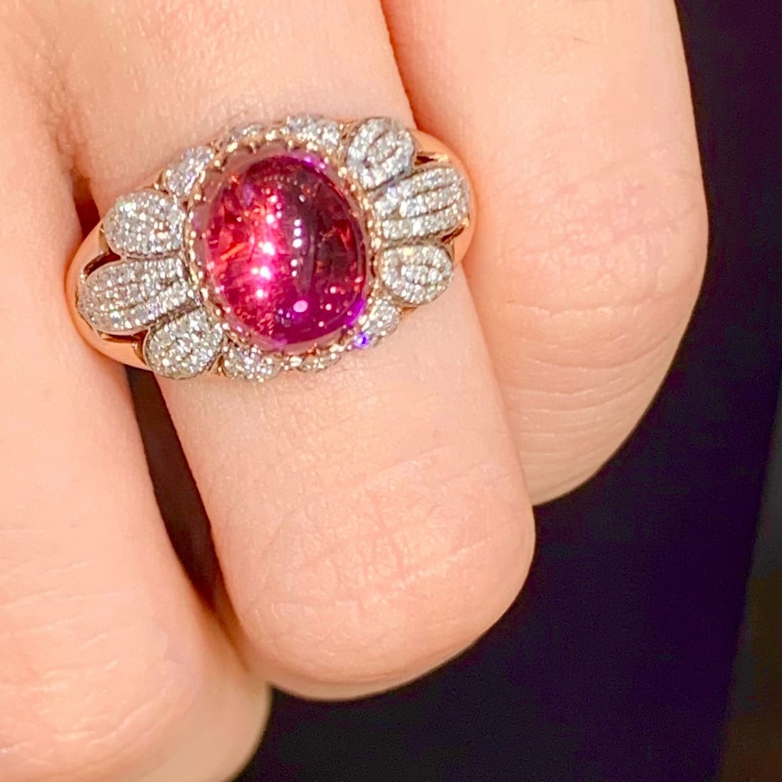14k Gold 3.05 Ct Natural Tourmaline & Diamond Ring - 5