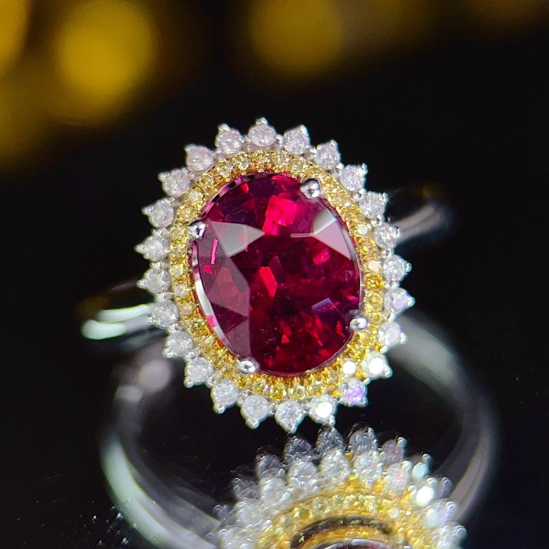 14k Gold 2.45 Ctw Natural Tourmaline & Diamond Ring - 2
