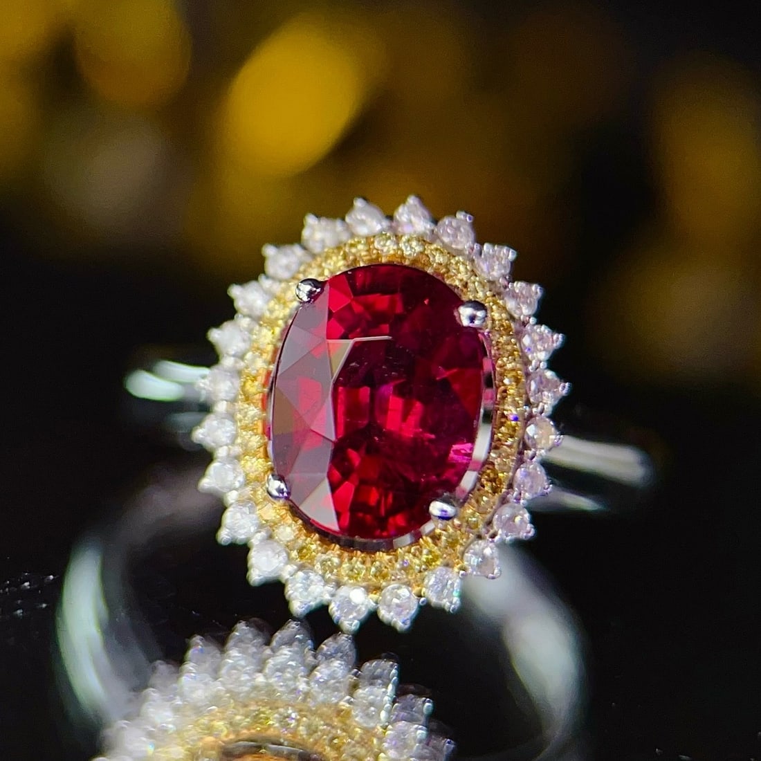 14k Gold 2.45 Ctw Natural Tourmaline & Diamond Ring - 3