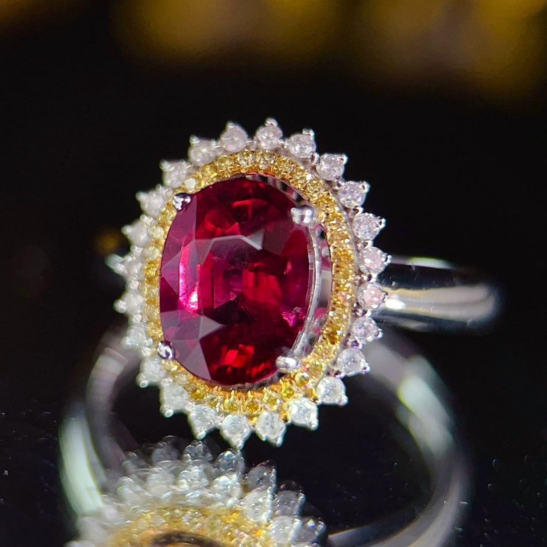 14k Gold 2.45 Ctw Natural Tourmaline & Diamond Ring - 4
