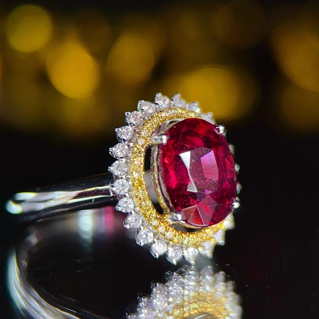 14k Gold 2.45 Ctw Natural Tourmaline & Diamond Ring - 5