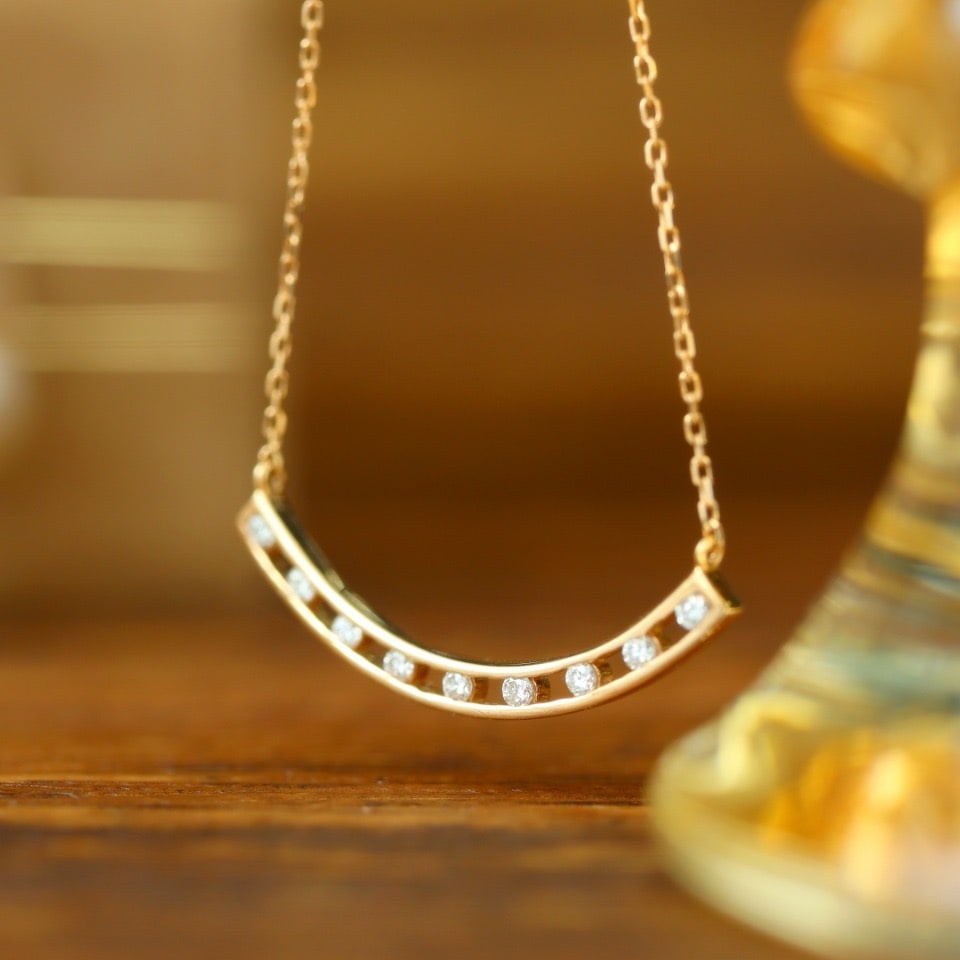 14k Gold 0.2 Ct Natural H Diamond Necklace - 4