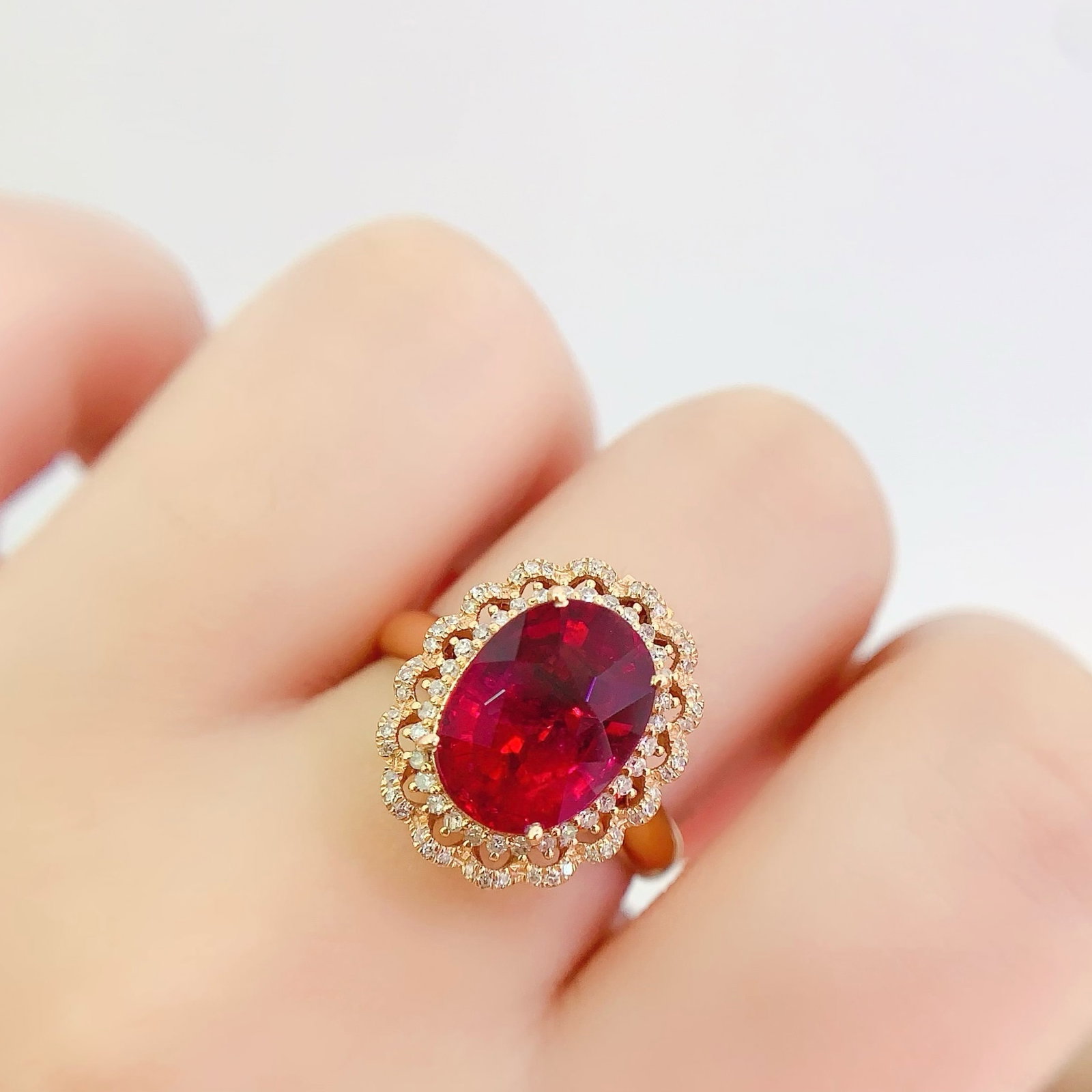 14k Gold 5.01 Ct Natural Tourmaline & Diamond Ring/pendant( Without Chain ) - 3