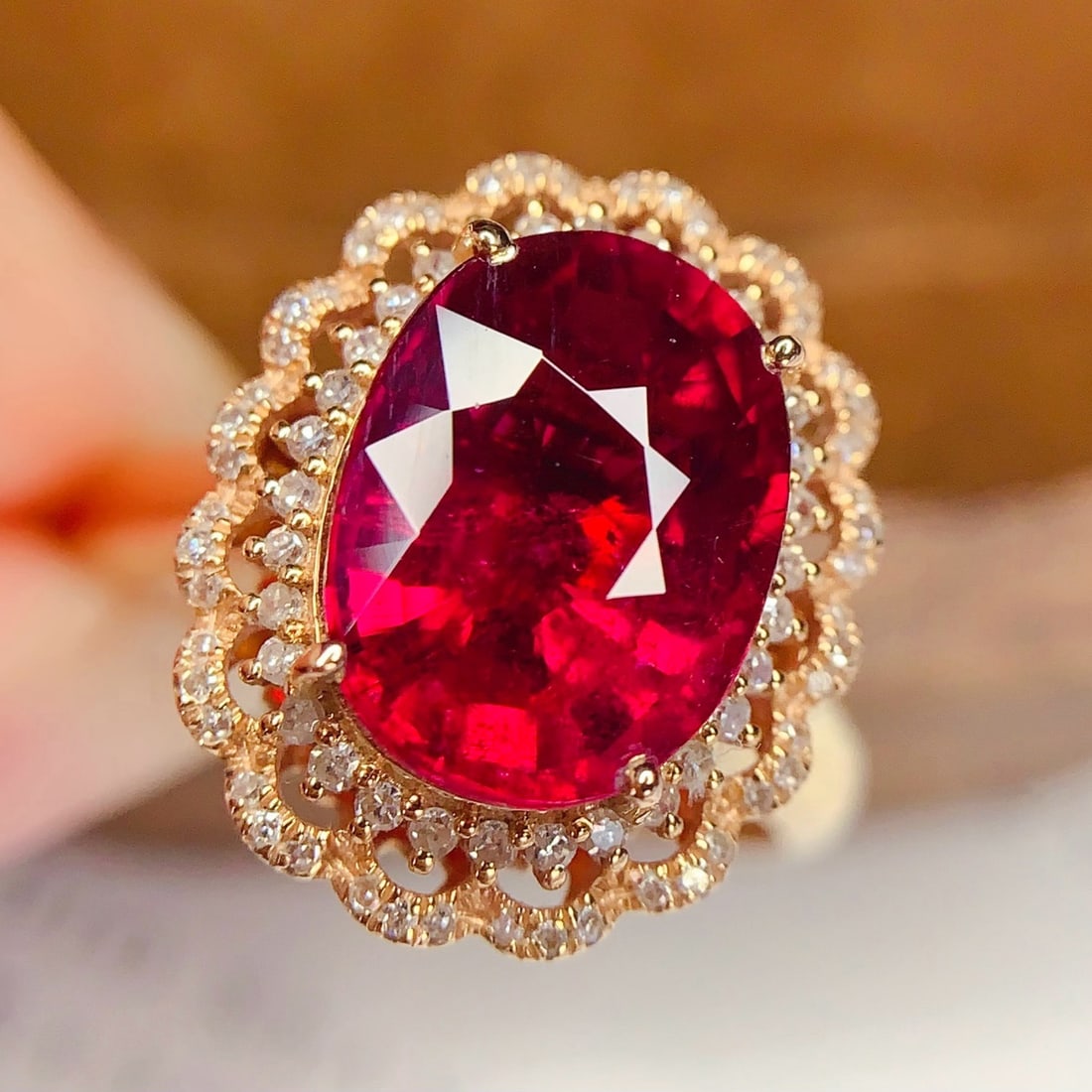 14k Gold 5.01 Ct Natural Tourmaline & Diamond Ring/pendant( Without Chain ) - 5