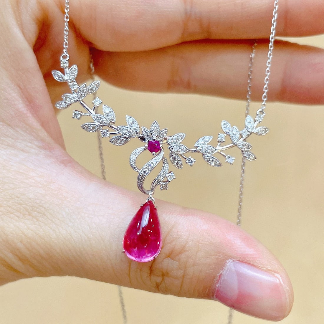 14k Gold 4.24 Ctw Natural Tourmaline & Diamond Necklace - 4