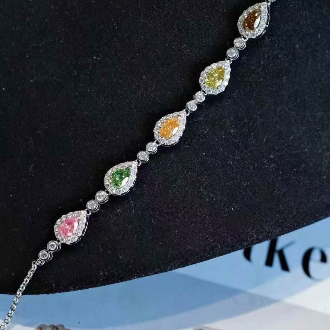 14k Gold 1.88 Ctw Natural Color Diamond & Diamond Bracelet - 2