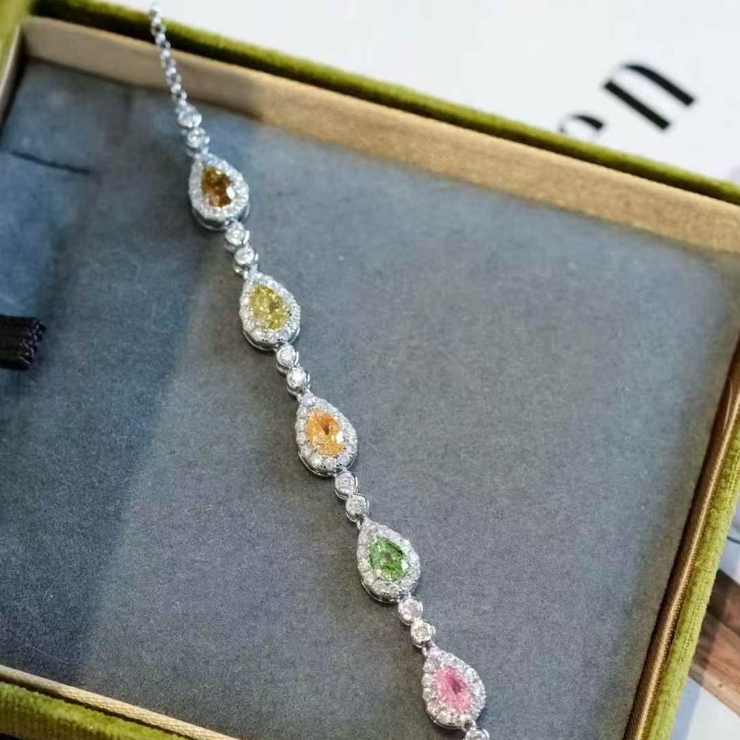 14k Gold 1.88 Ctw Natural Color Diamond & Diamond Bracelet - 3
