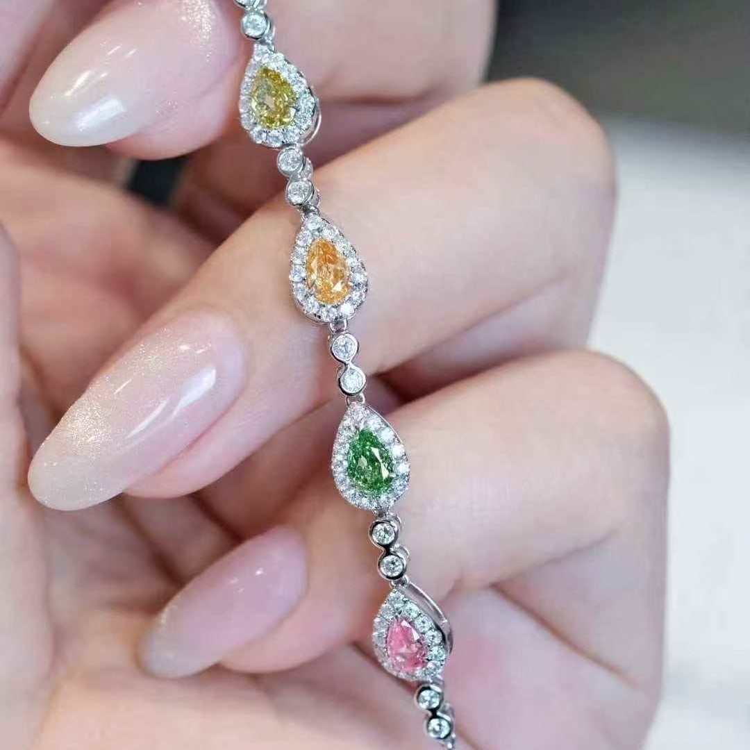 14k Gold 1.88 Ctw Natural Color Diamond & Diamond Bracelet - 5