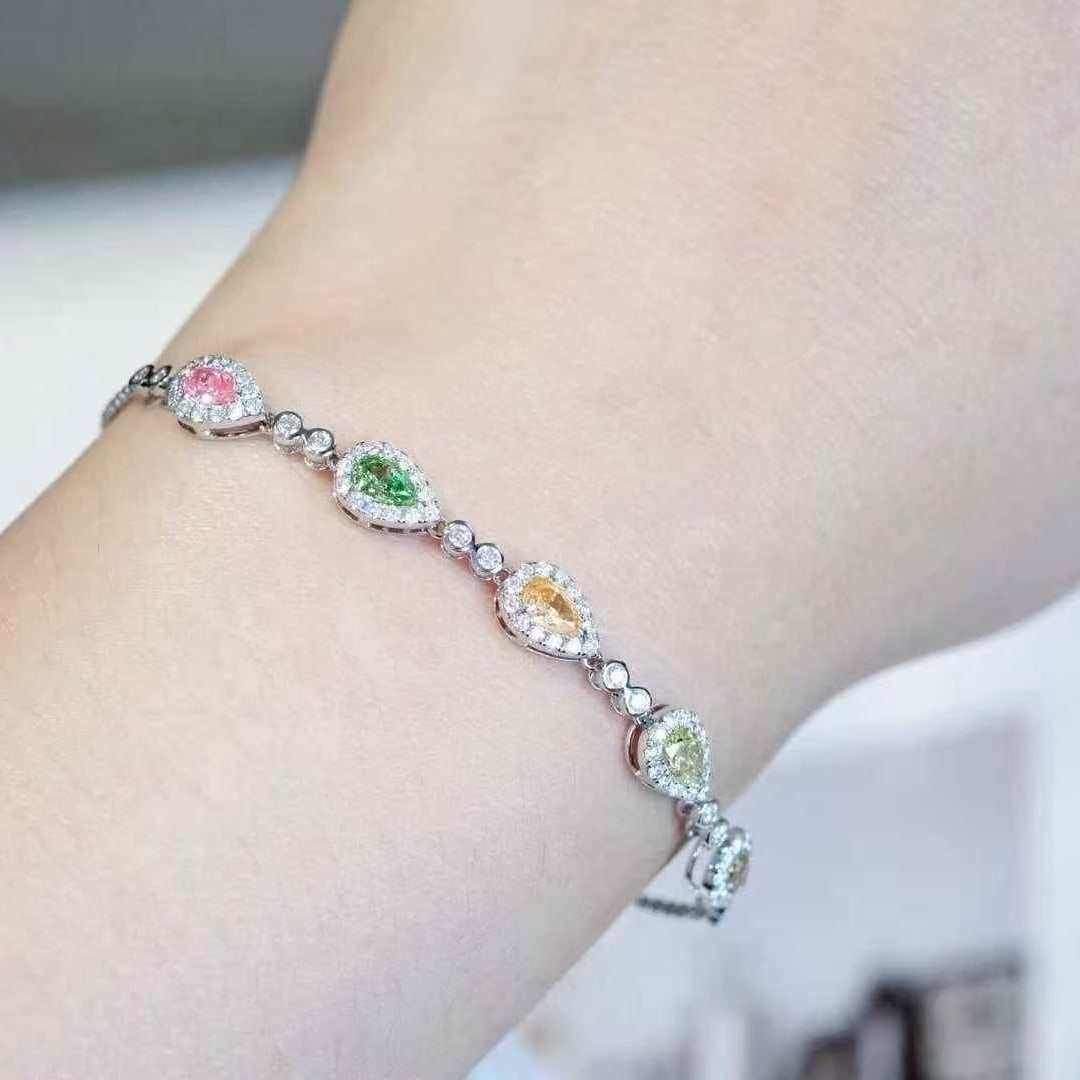 14k Gold 1.88 Ctw Natural Color Diamond & Diamond Bracelet - 6