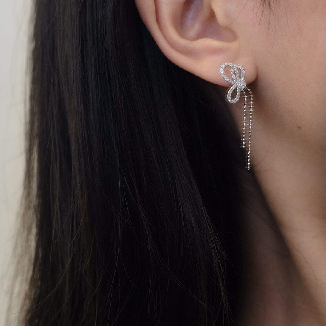 14k Gold 0.56 Ct Natural H Diamond Earrings - 4