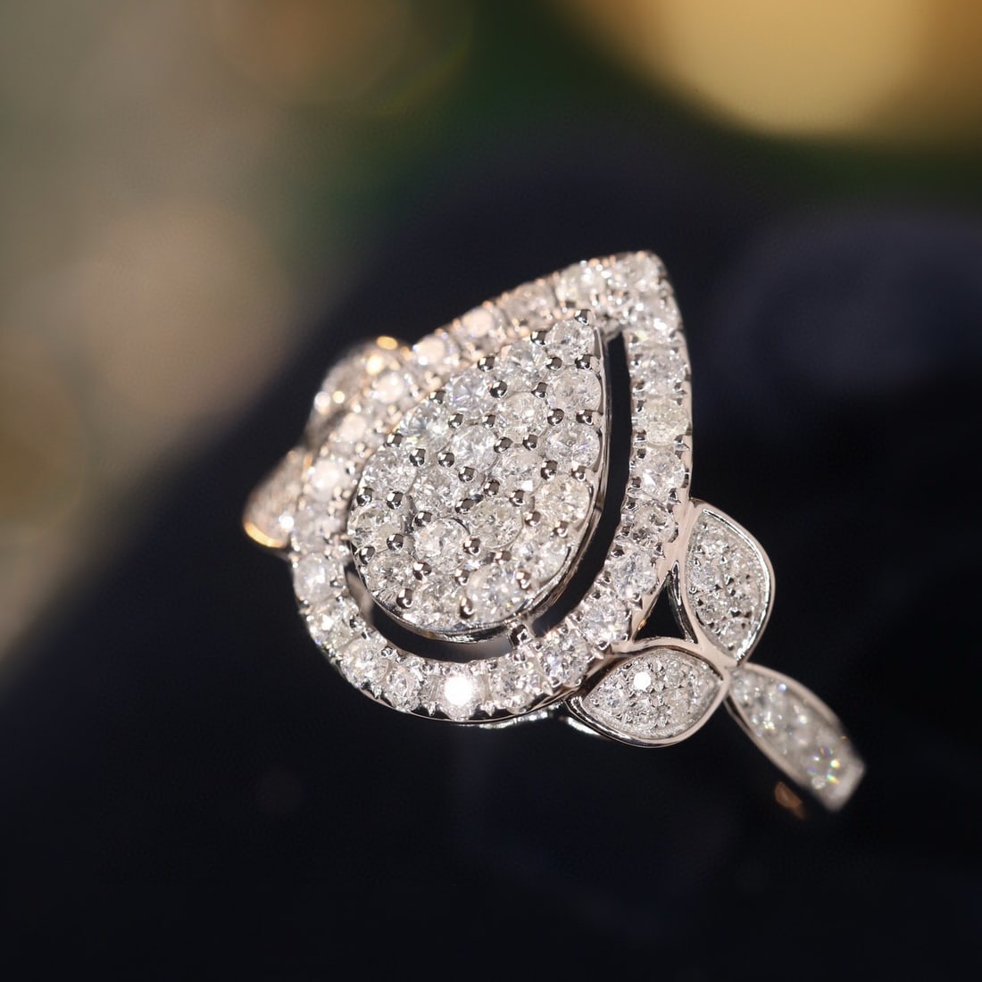 14k Gold 0.9 Ct Natural H Diamond Ring - 3