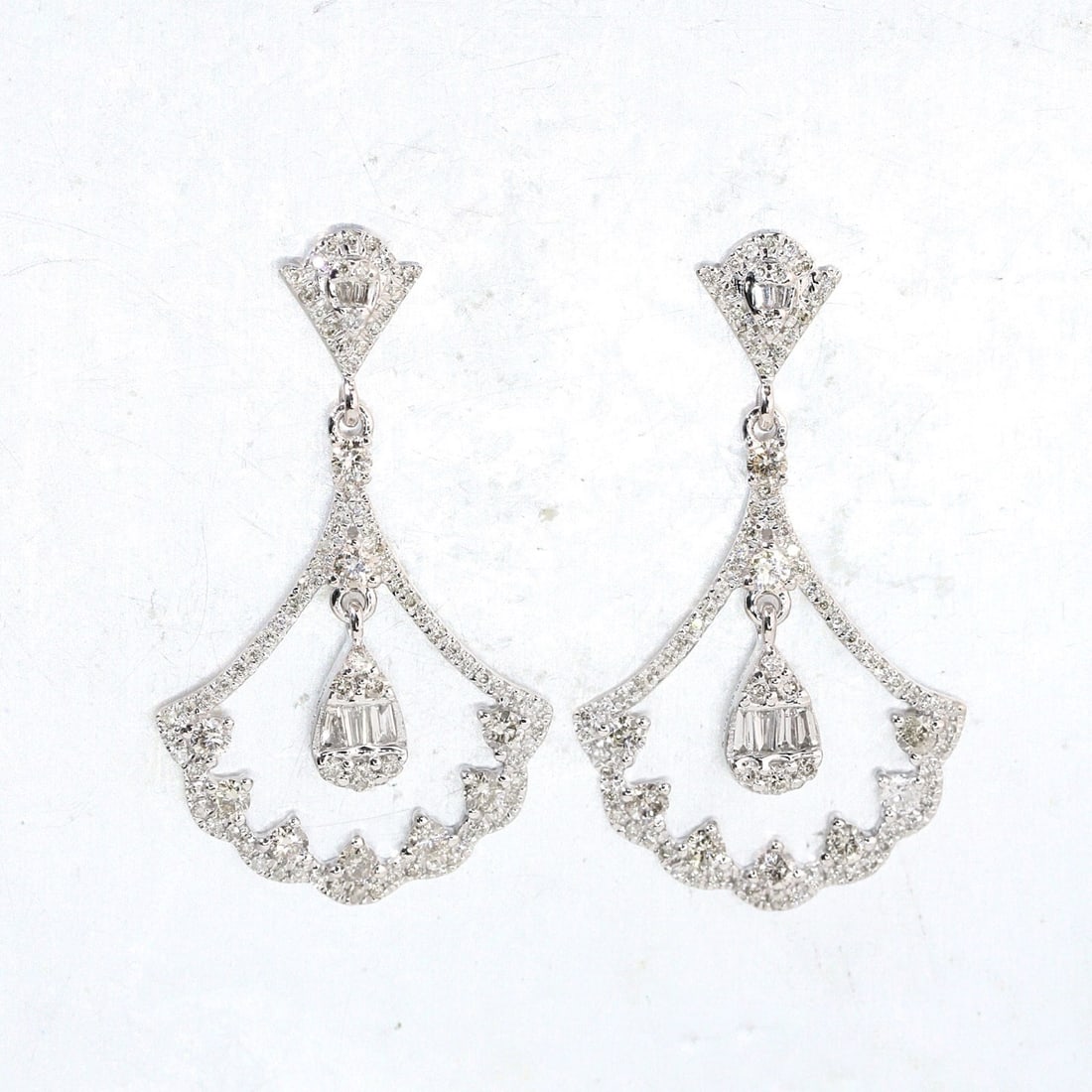 14k Gold 0.66 Ct Natural H Diamond Earrings - 6