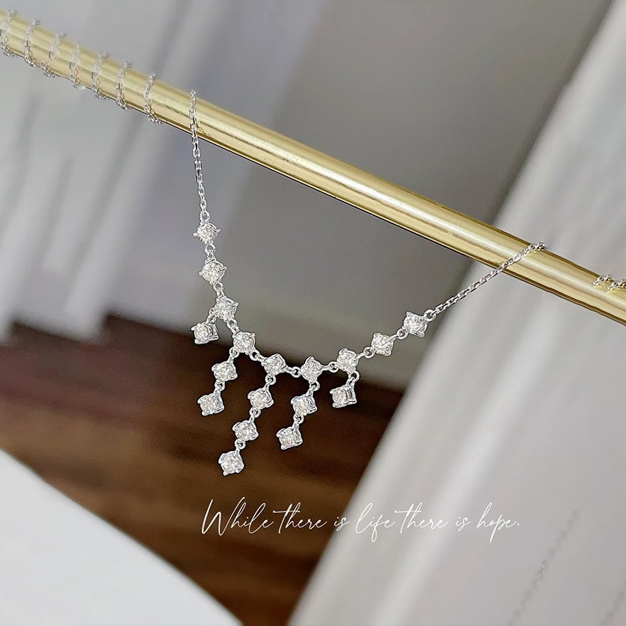 14k Gold 1.2 Ct Natural H Diamond Necklace - 3