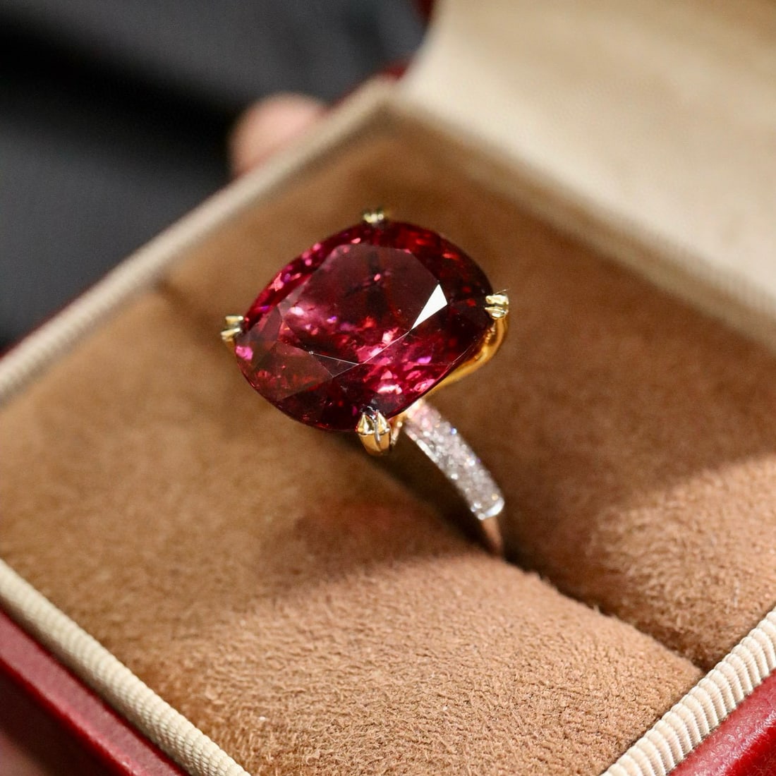 14k Gold 14.64 Ctw Natural Tourmaline & Diamond Ring - 2