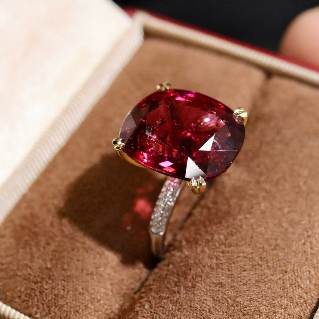 14k Gold 14.64 Ctw Natural Tourmaline & Diamond Ring - 3