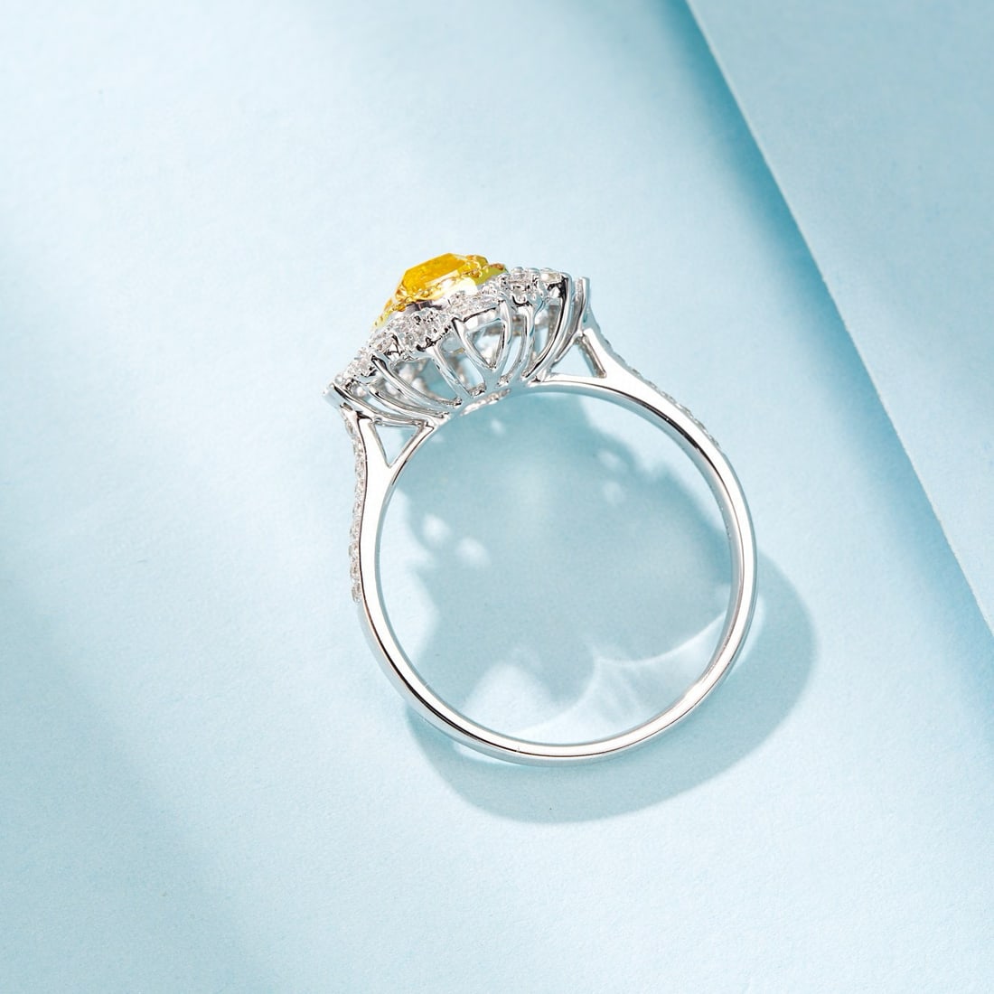 14k Gold 1.38 Ctw Natural Yellow Diamond & Diamond Ring - 4