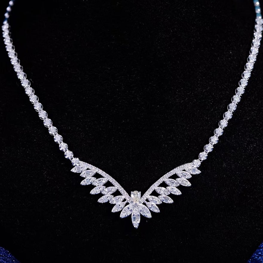 14k Gold 1.20 Ct Natural H Diamond Necklace - 3