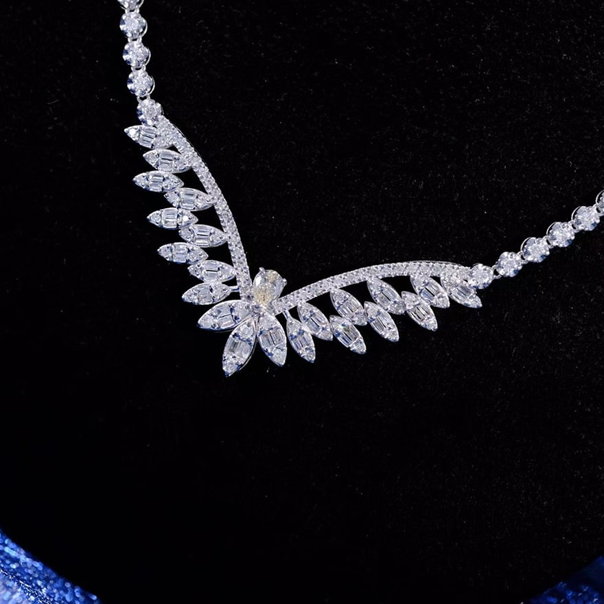 14k Gold 1.20 Ct Natural H Diamond Necklace - 4