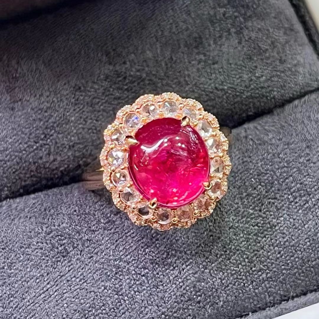 14k Gold 3.57 Ctw Natural Tourmaline & Diamond Ring/pendant( Without Chain ) - 3