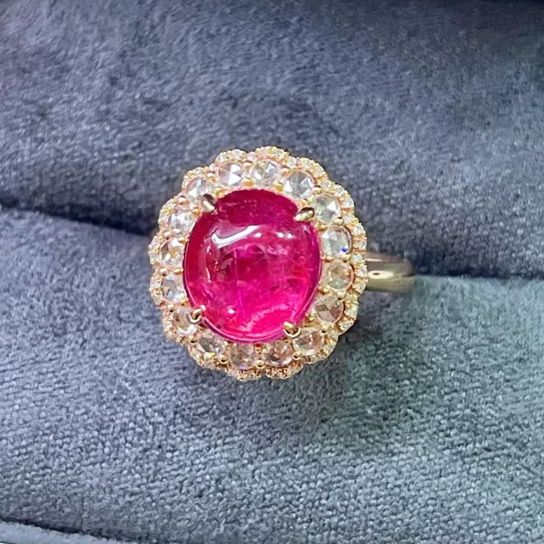 14k Gold 3.57 Ctw Natural Tourmaline & Diamond Ring/pendant( Without Chain ) - 6
