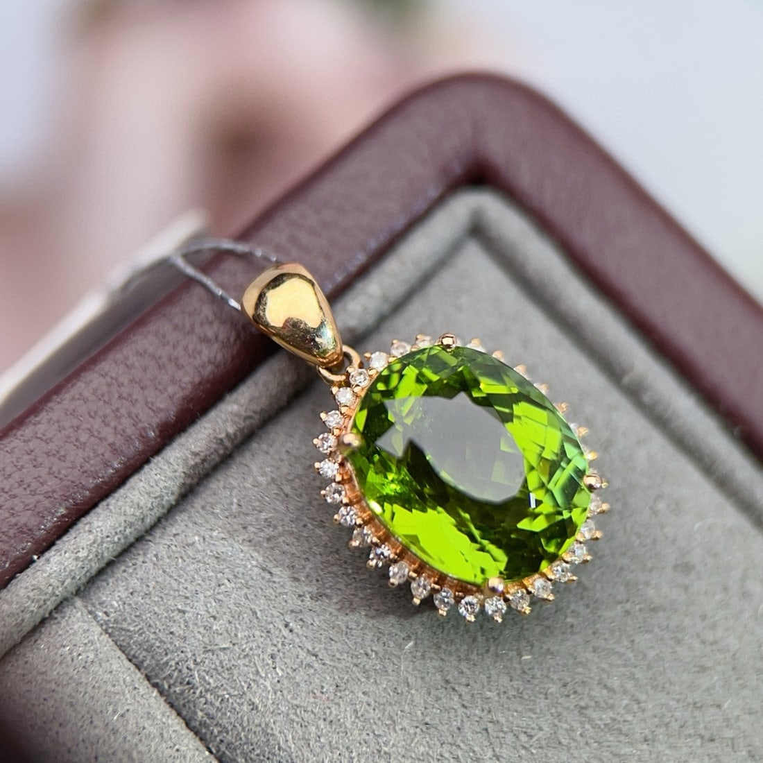 14k Gold 5.76 Ctw Natural Tourmaline & Diamond Pendant( Without Chain ) - 5