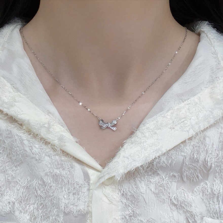 14k Gold 0.2 Ct Natural H Diamond Necklace - 6