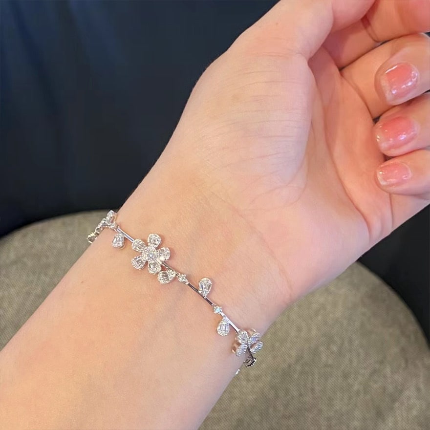 14k Gold 1.7 Ct Natural H Diamond Bracelet - 4