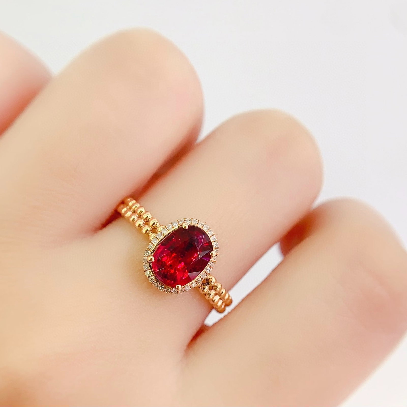 14k Gold 1.8 Ct Natural Tourmaline & Diamond Ring - 7