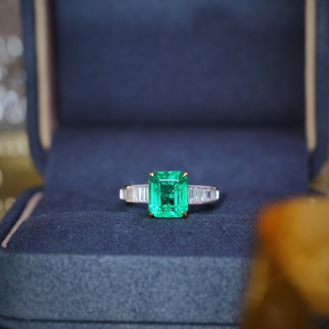 14k Gold 4.01 Ctw Natural Emerald & Diamond Ring - 7