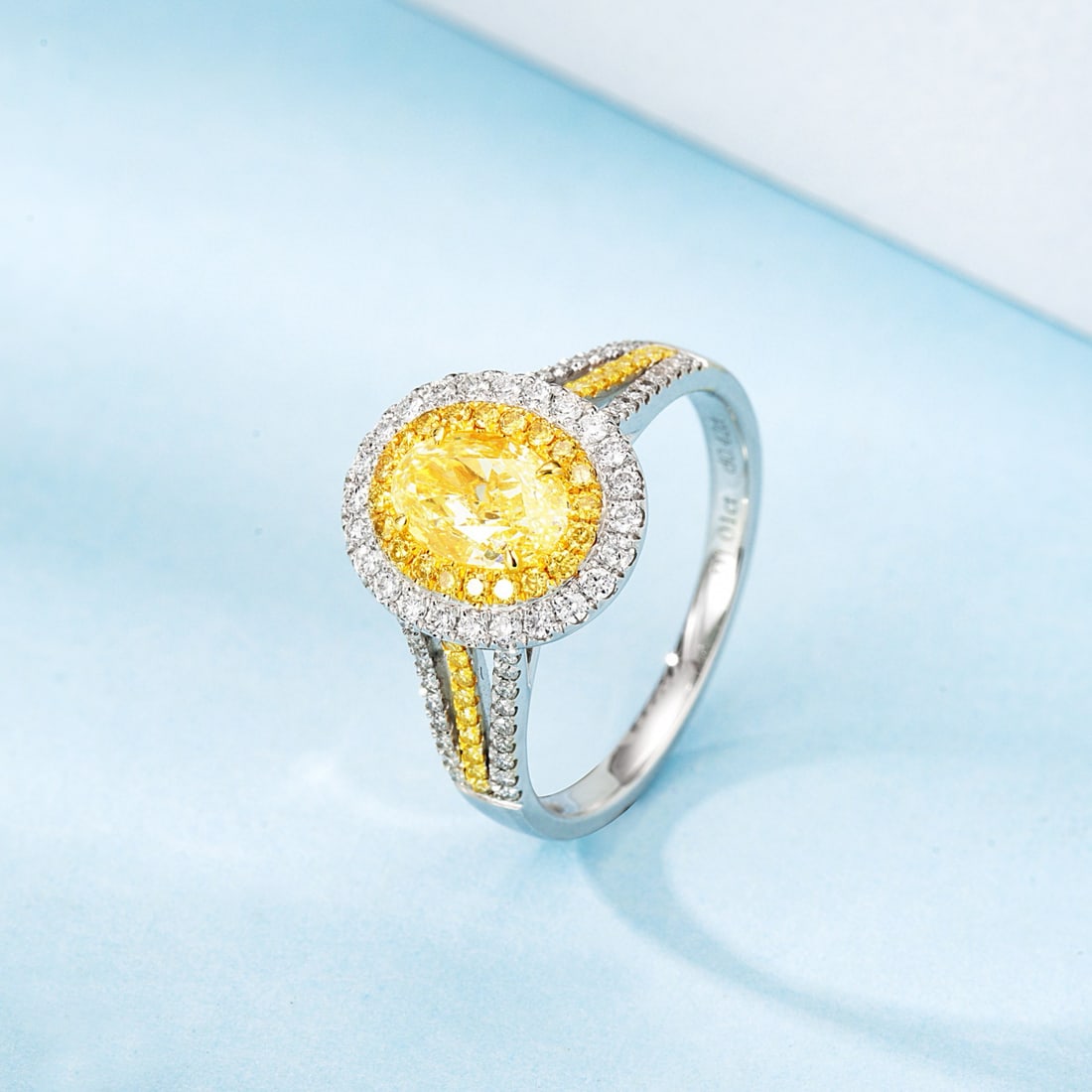 14k Gold 1.38 Ctw Natural Yellow Diamond & Diamond Ring - 3