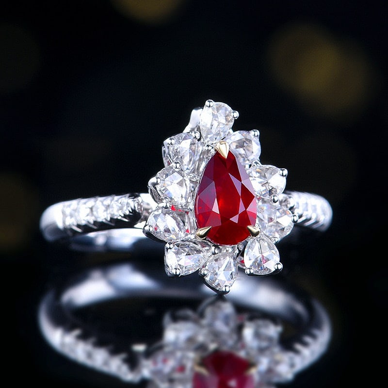 14k Gold 1.64 Ctw Natural Ruby & Diamond Ring/pendant( Without Chain ) - 2