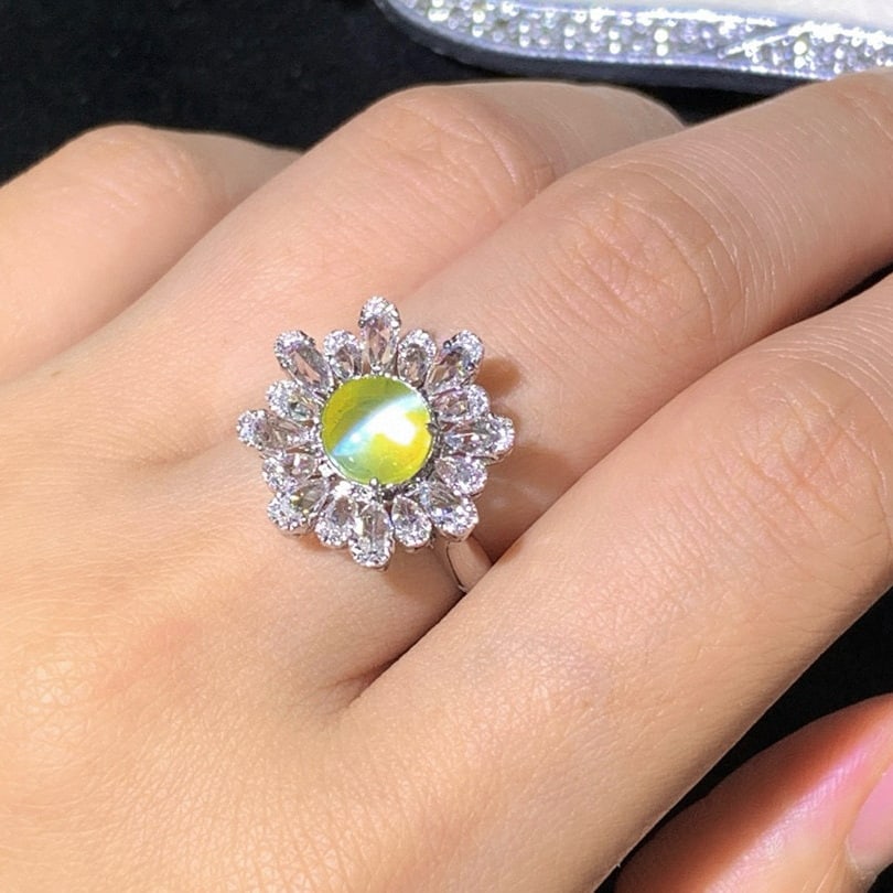14k Gold 3.61 Ctw Natural Cat's?Eye Chrysoberyl & Diamond Ring - 5