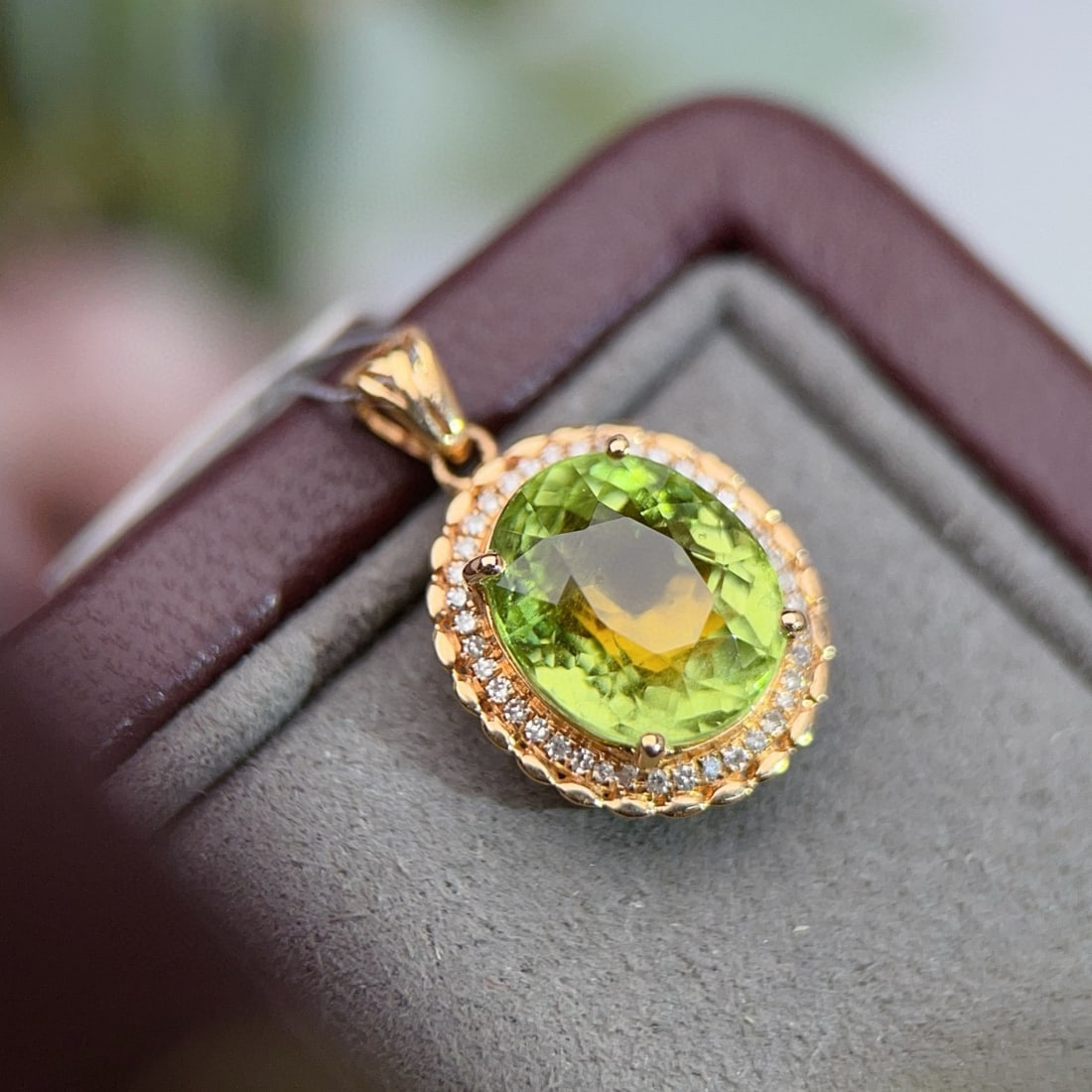 14k Gold 4.07 Ctw Natural Tourmaline & Diamond Pendant( Without Chain ) - 5