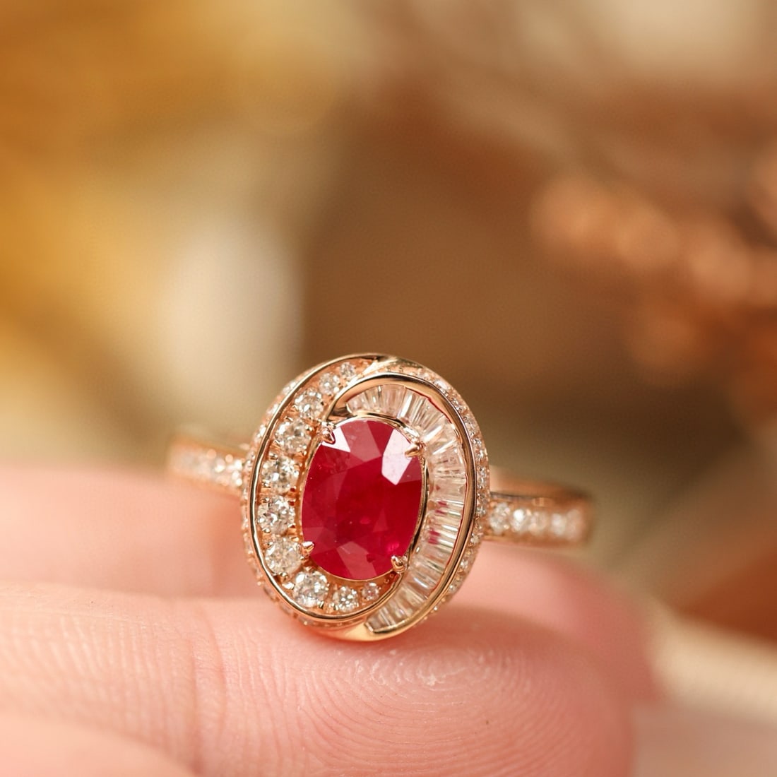 14k Gold 1.88 Ctw Natural Ruby & Diamond Ring - 2
